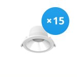 Opakowanie 15x Noxion LED Downlight Apollo 9W 1100lm 60D - 840 Zimna Biel | 145mm - Aukko 120mm - UGR <19